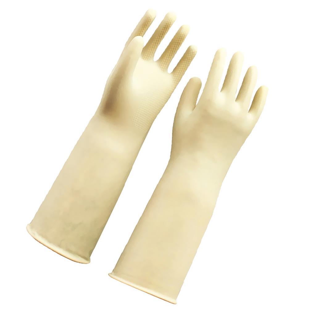 2 Pairs Rubber Latex Gloves 60cm Long Gloves Industrial Home Gardening Work