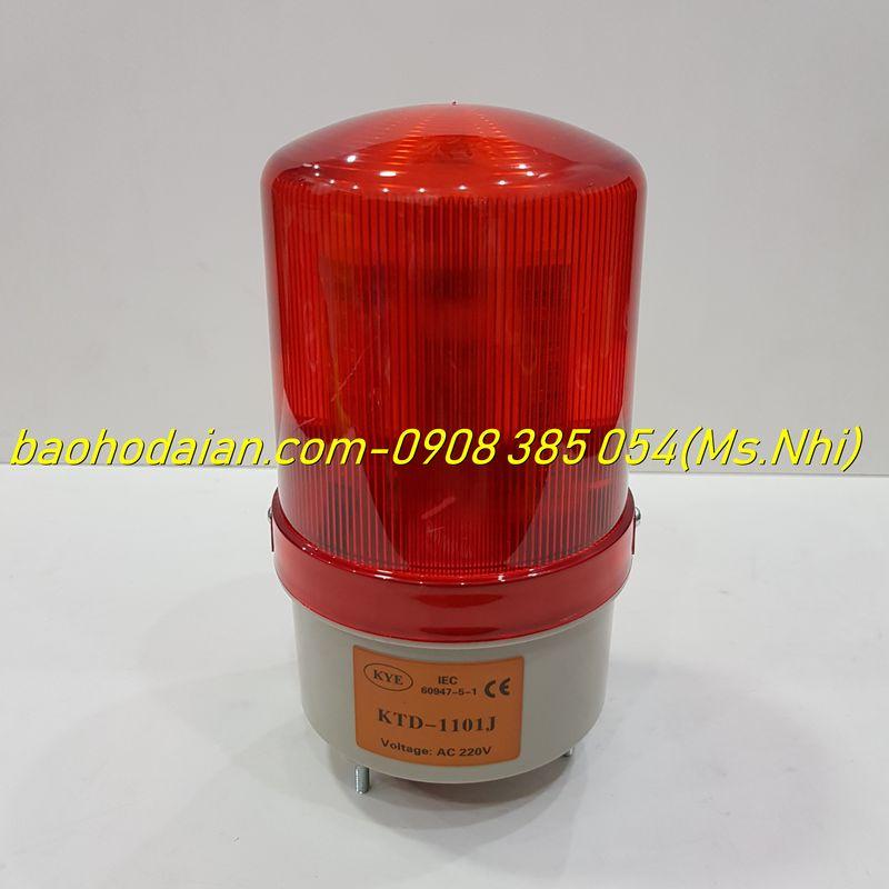 Đèn Xoay Báo Hiệu Có Còi Hú KTD 220V - 1101J- Hình thật, có sẵn