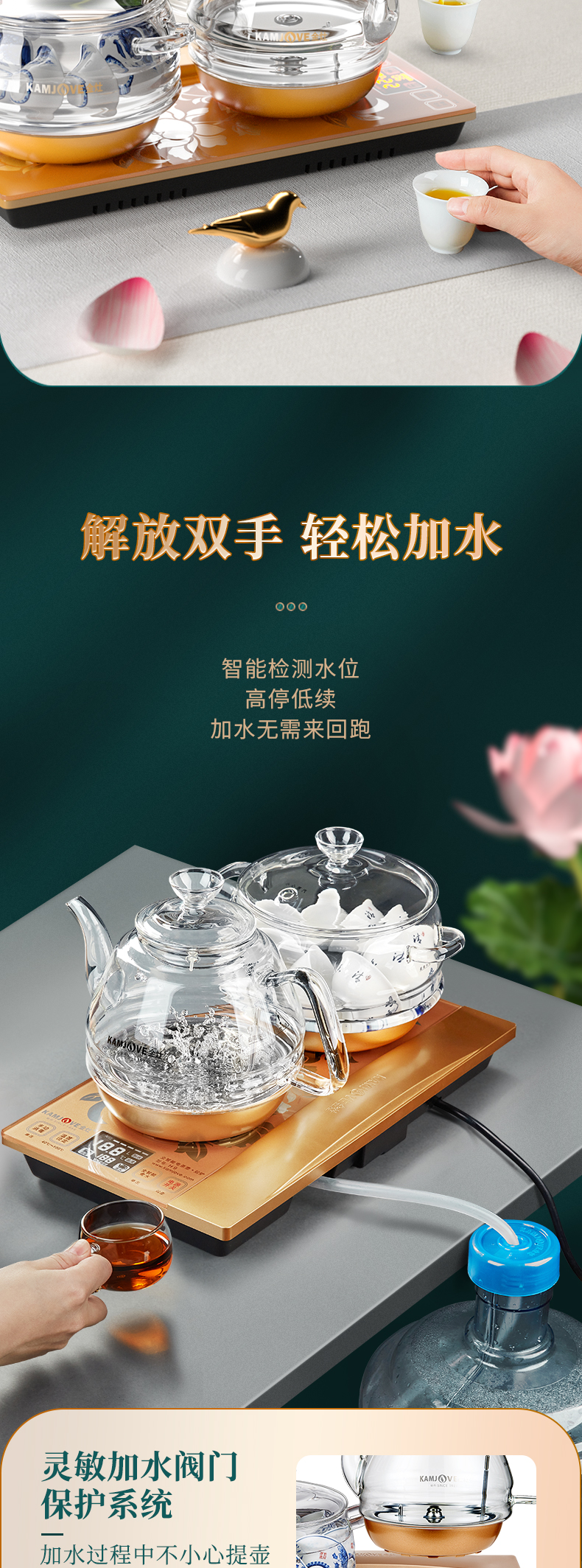 Bộ Bếp Điện Thủy Tinh Cao Cấp Đun Nước Hút Đáy – Kamjove H9
