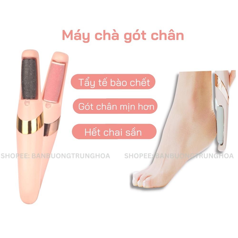 Máy chà gót chân loại bỏ da chết và vết chai cho tiệm Nail - Dụng cụ mài gót chân tại nhà 2 đầu mài, Pin sạc CG1