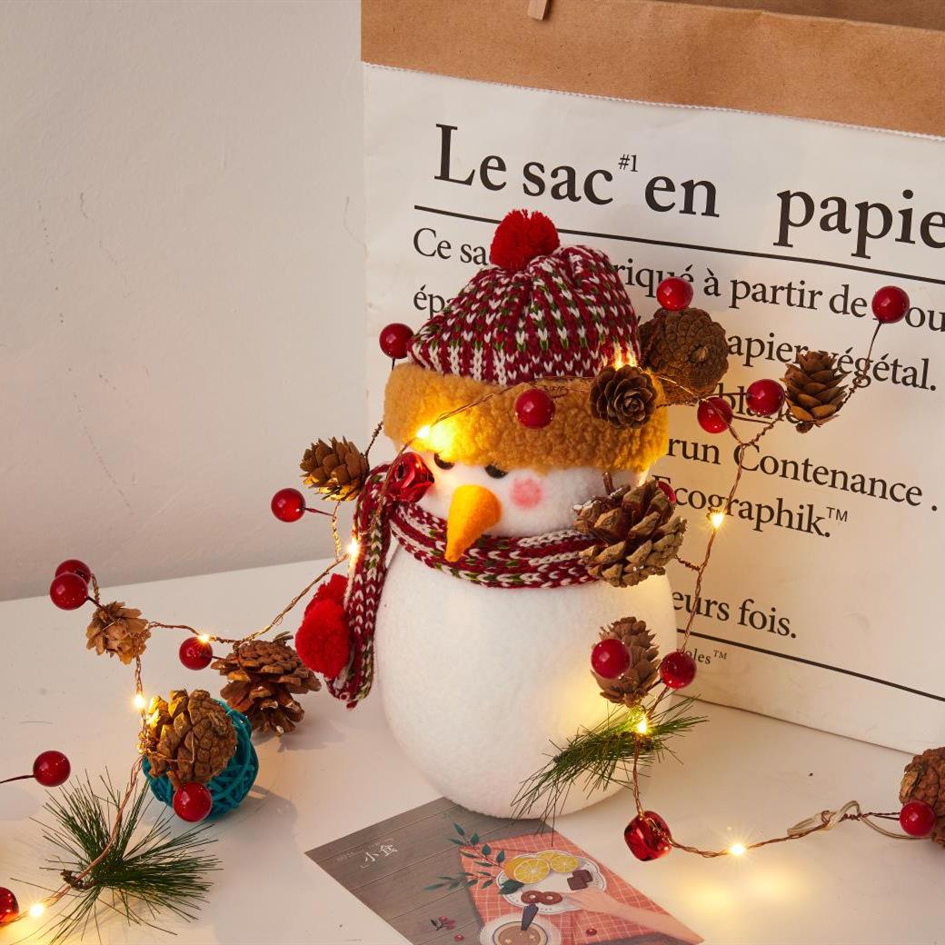 Trong nhà 20 đèn LED hình nón thông Giáng sinh với quả đồng cho ngoài trời trong nhà -  Nón thông Giáng sinh