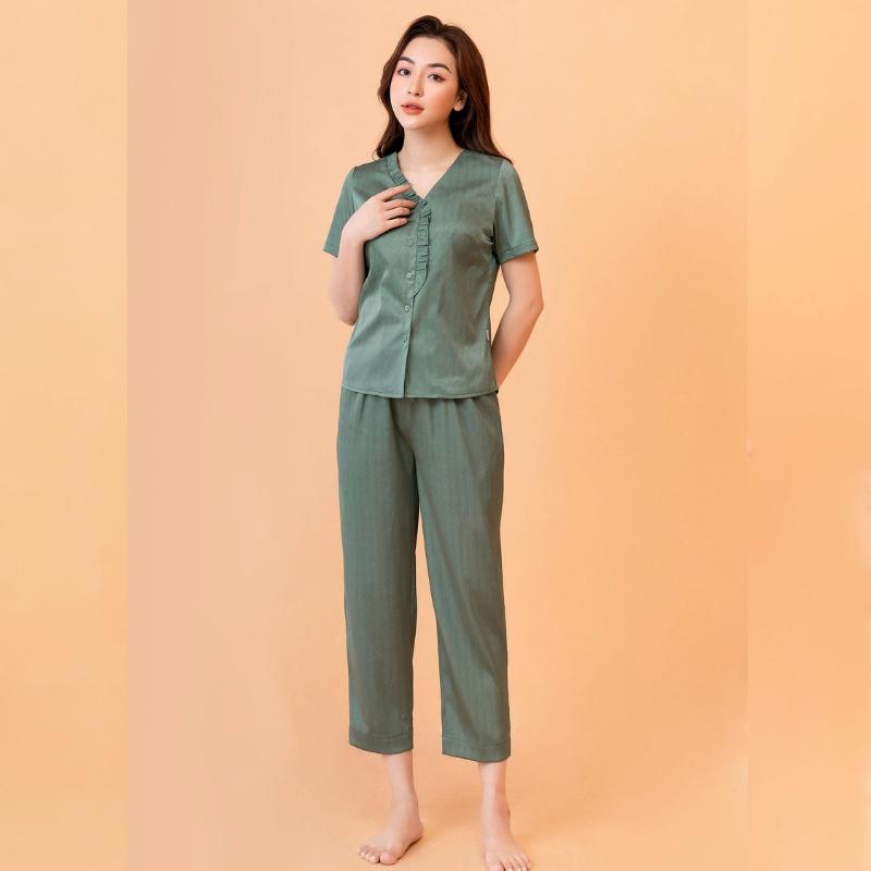 Pijma, Đồ ngủ mặc nhà ngắn tay nữ basic Freedy WBD1216