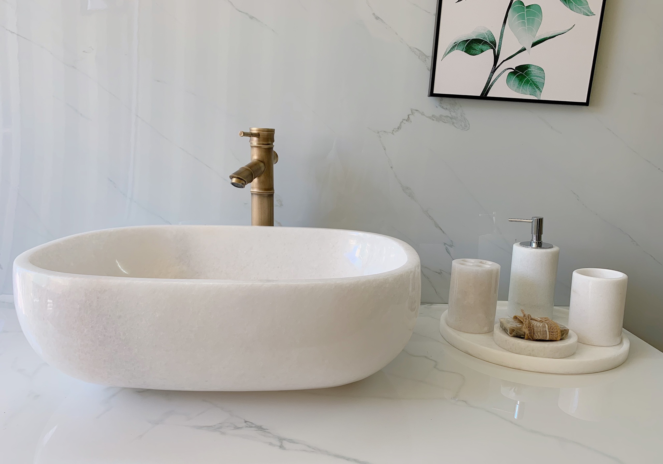 LAVABO ĐÁ TỰ NHIÊN - LAVABO ELIP - BST48