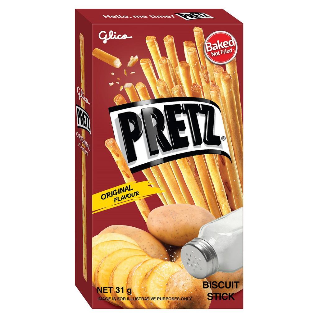 Bánh snack que mặn nướng giòn Glico Pretz Happy Set A combo 10 hộp