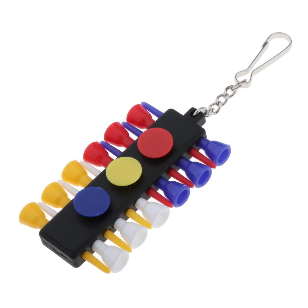 Portable Golf Tee Holder Carrier With 12pcs Tees &  ball Markers Belt Clip