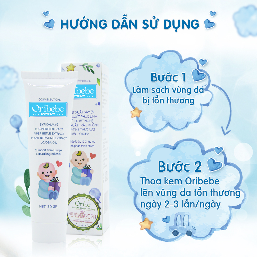 Kem Bôi Da Chống Hăm Ngăn Ngừa Rôm Sảy Cho Bé Oribebe Giúp Dưỡng Ẩm Và Làm Mịn Da Bé - An Toàn Cho Da Nhạy Cảm