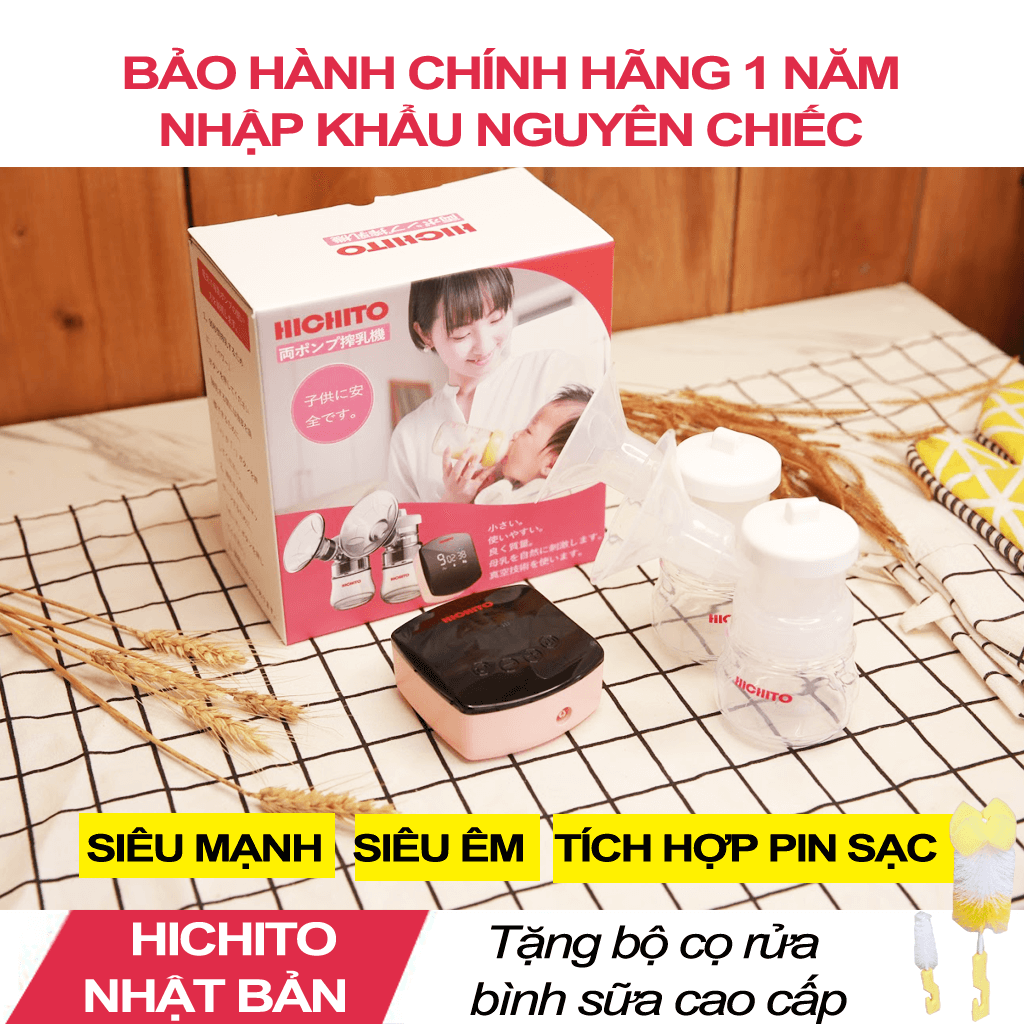 Máy Hút Sữa Điện Đôi Hichito - Tặng Kèm Quà Của Hãng