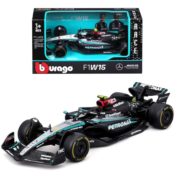 Đồ Chơi Mô Hình Xe Đua F1 Mercedes-AMG - Petronas F1 W15 Team 2024 Tỉ lệ 1:43 - Bburago 44/18-38208