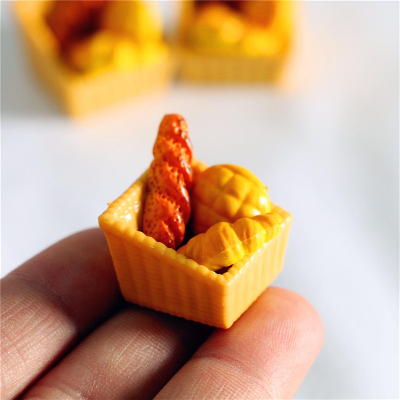 4Pcs 1/6 1/12 Dollhouse Mini Artificial Bread Models Delicate Craft Portable