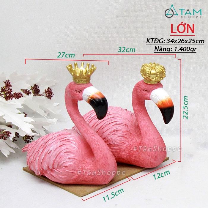Cặp tượng chim hồng hạc KING QUEEN nằm nhiều cỡ TCV-HH-01