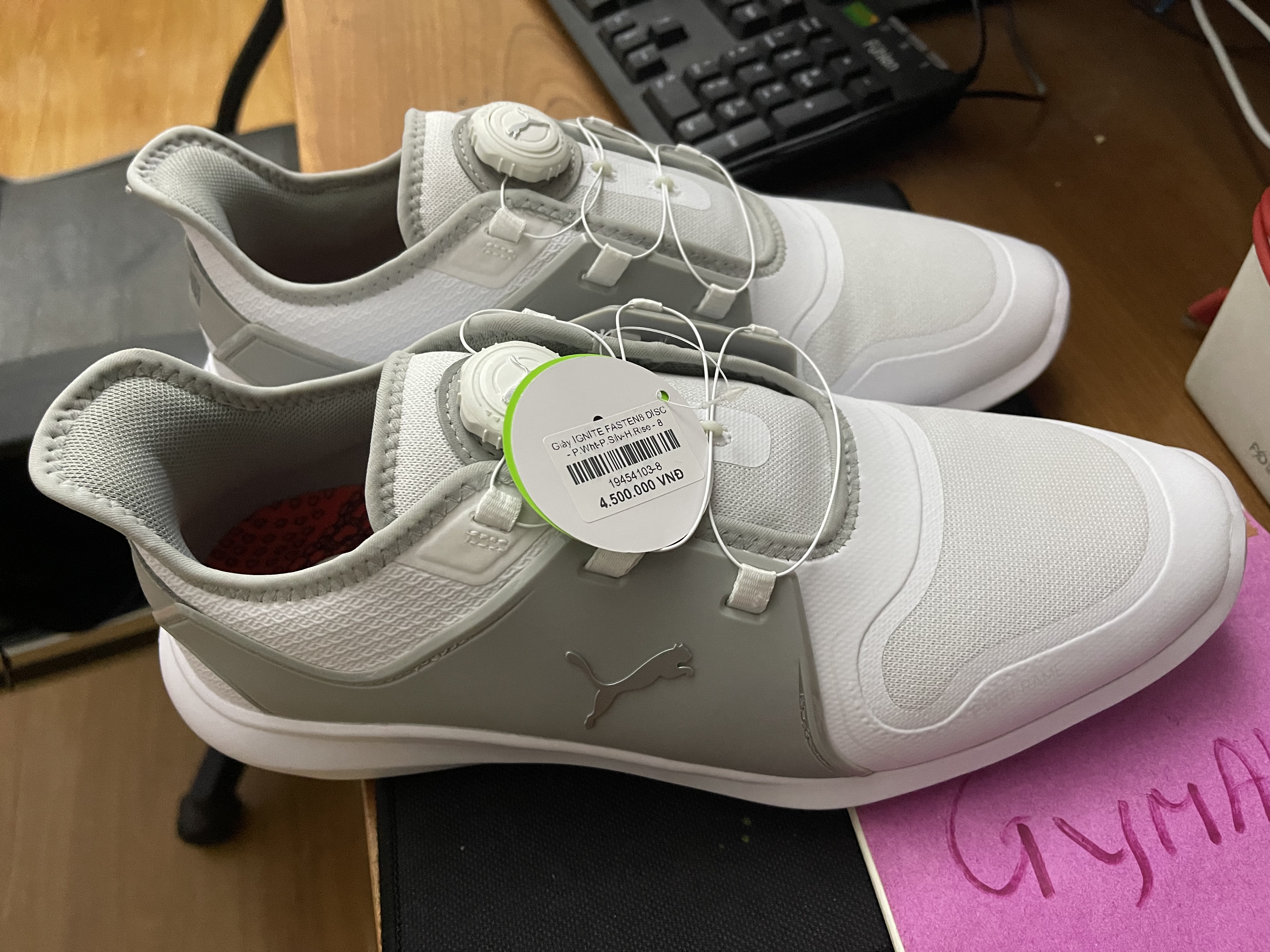 Giày Golf Nam Puma IGNITE FASTEN8 DISC - P.Wht-P.Silv-H.Rise 19454103