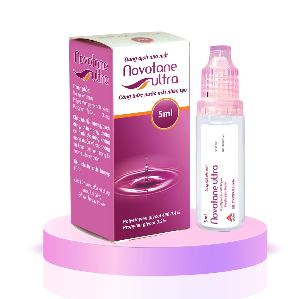 Nước mắt nhân tạo Novotane Ultra chai 5ml - Giúp giảm khô mắt