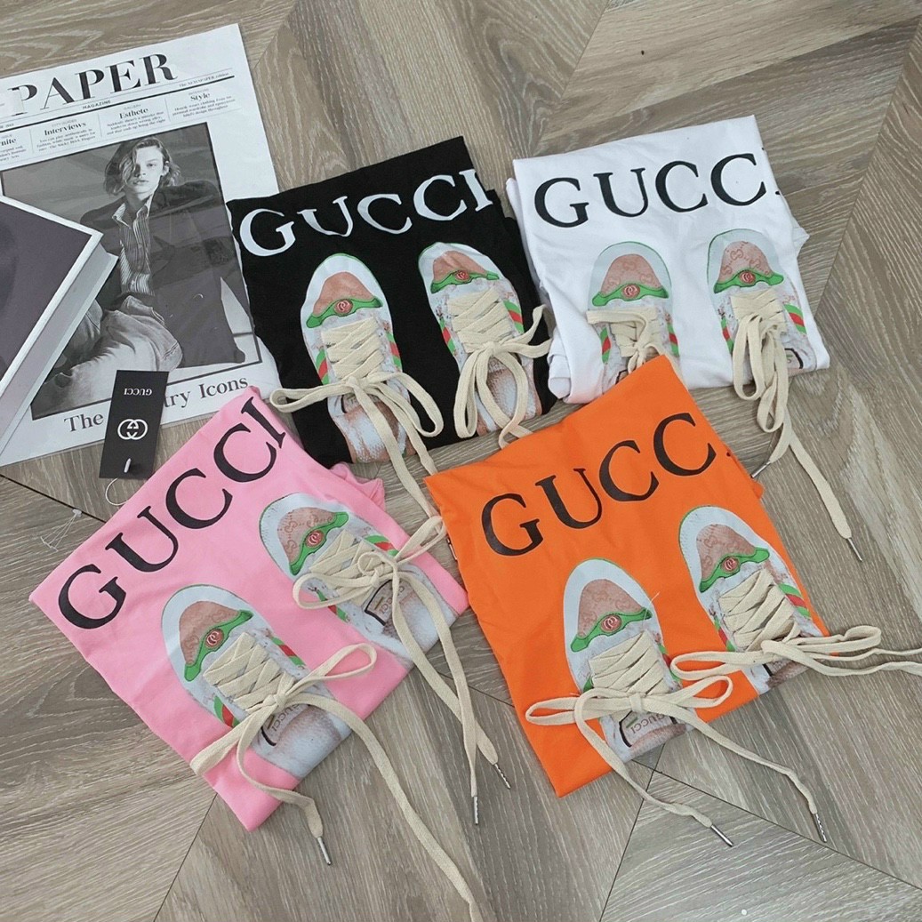 Áo thun cộc tay họa tiết giày 3D buộc dây sịn sò