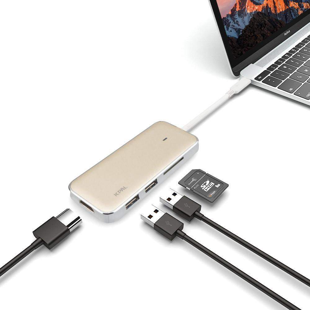 Cổng chuyển Hub USB Type-C cho Macbook ra HDMI, USB, SD JCPal
