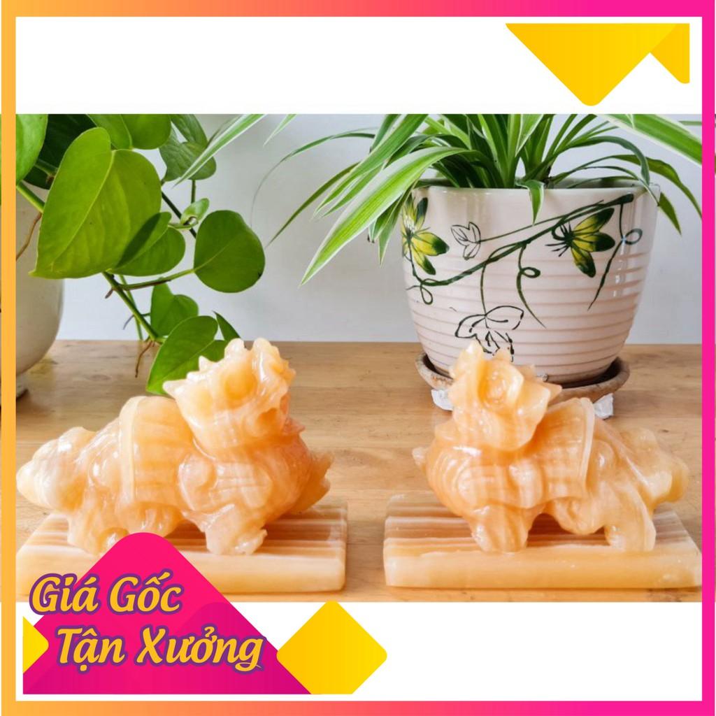 Cặp Tùy đá ngọc hoàng long 10cm,đá tự nhiên nguyên khối Siêu Thị Phong Thủy 9999