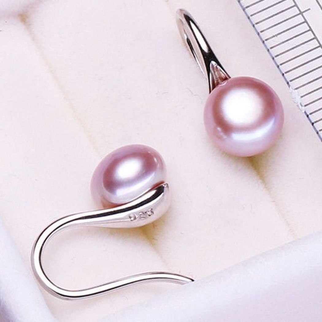 Bông Tai Ngọc Trai Nước Ngọt Thiên Nhiên - Kiểu Móc Hoa - Trang Sức Cô Tấm - SPOOL PEARL (8ly) - CTJ4810