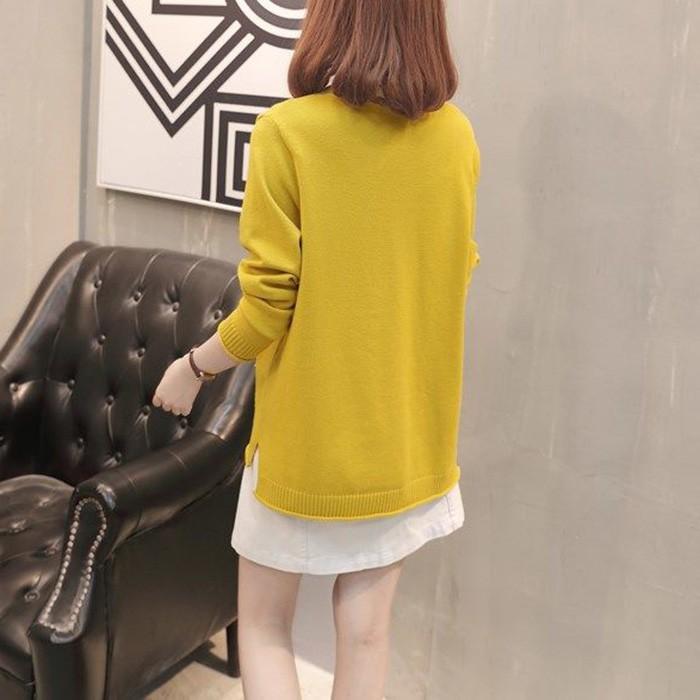 Áo cardigan len nữ 2 túi trước, thời trang trẻ, phong cách Hàn Quốc