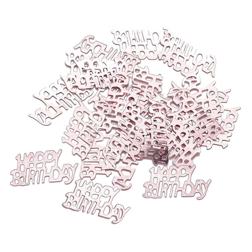 30G Rose Gold Happy Birthday Letters Confetti Sprinkles Sequin DIY Arts Crafts