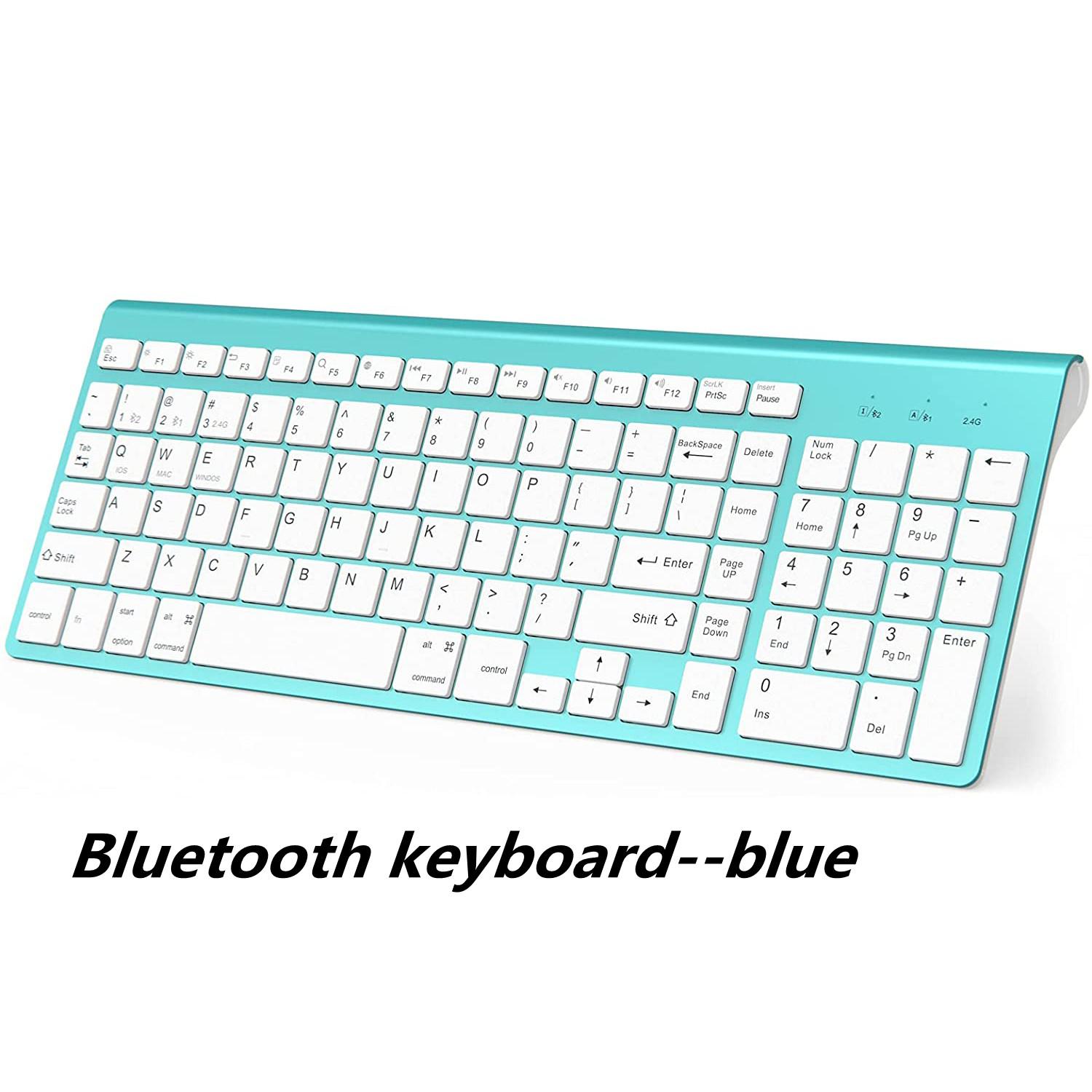 Bàn Phím Bluetooth-Tương Thích Với Windows Và MacOS Bàn Phím Bluetooth Không Dây -Bạc-Xanh Dương-Hồng.