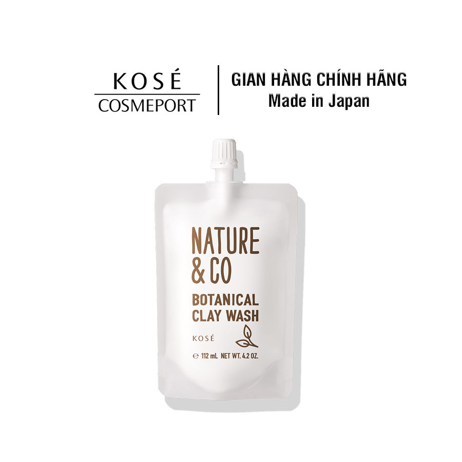 Sữa rửa mặt đất sét dành cho da dầu mụn Kosé Nature & Co Botancial Clay Wash 115g