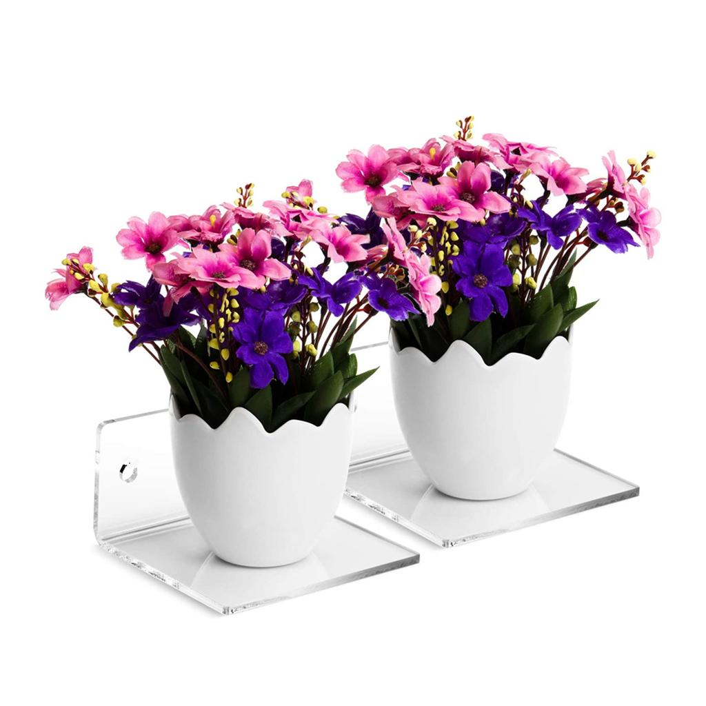 2x2x Small Bathroom 10cm Clear Acrylic Floating Wall Shelf Display Organizer