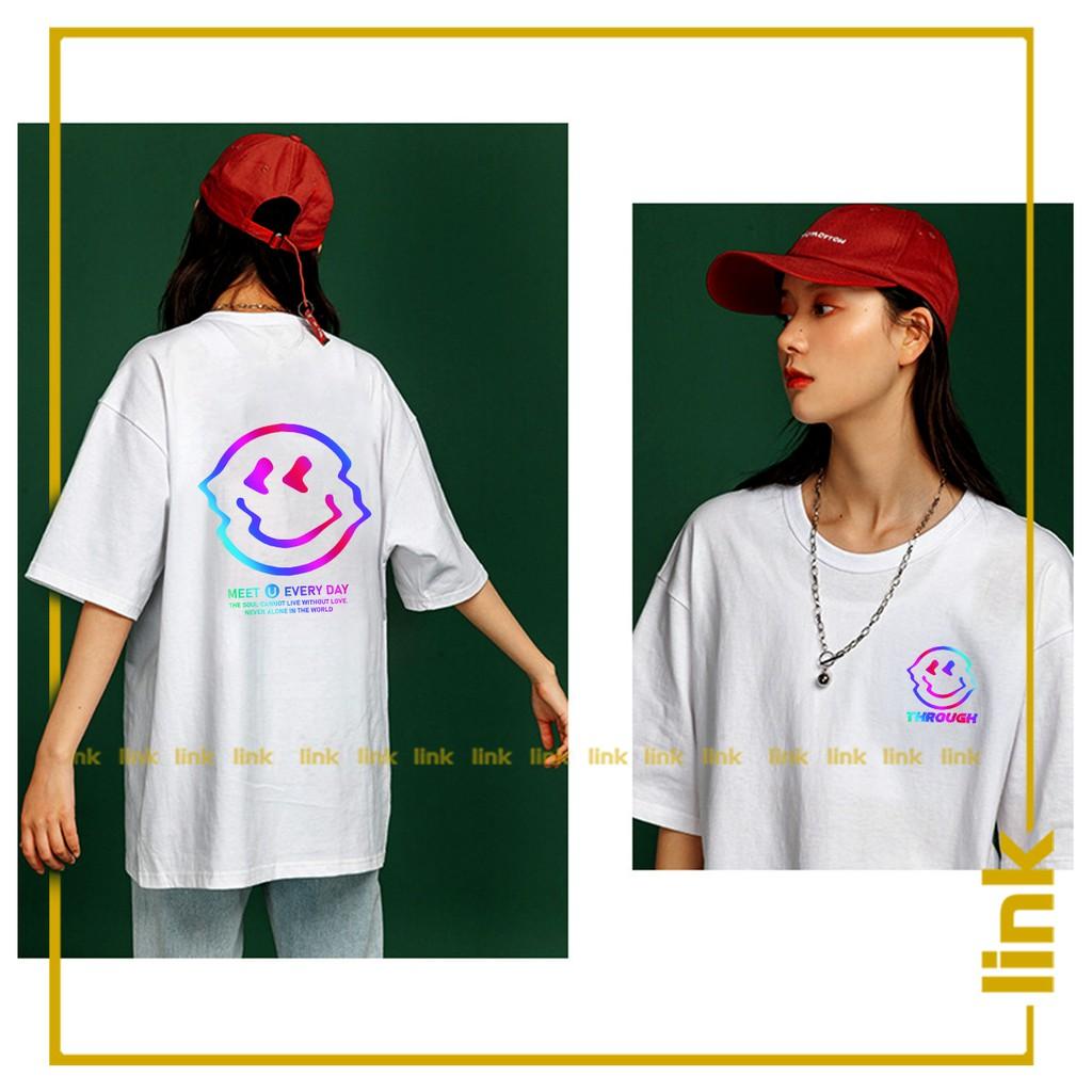 Áo phản quang 7 màu MẶT CƯỜI SÓNG THOUGH tay lỡ unisex