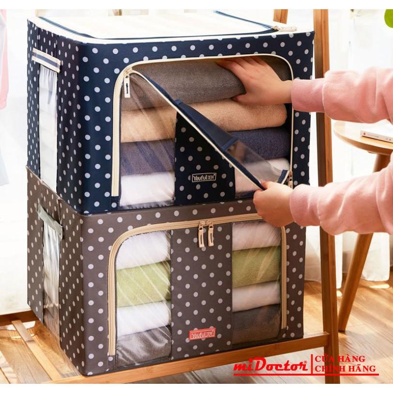 Túi Đựng Chăn Màn, Quần Áo Khung Sắt Gấp Gọn Cao Cấp miDoctor 50x40x33cm miDoctor