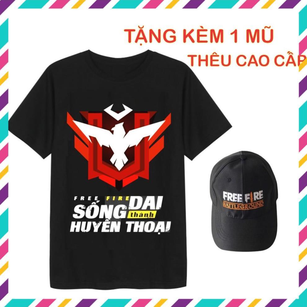 Áo Free Fire Màu Đen Logo Rank Huyền Thoại Cực Chất