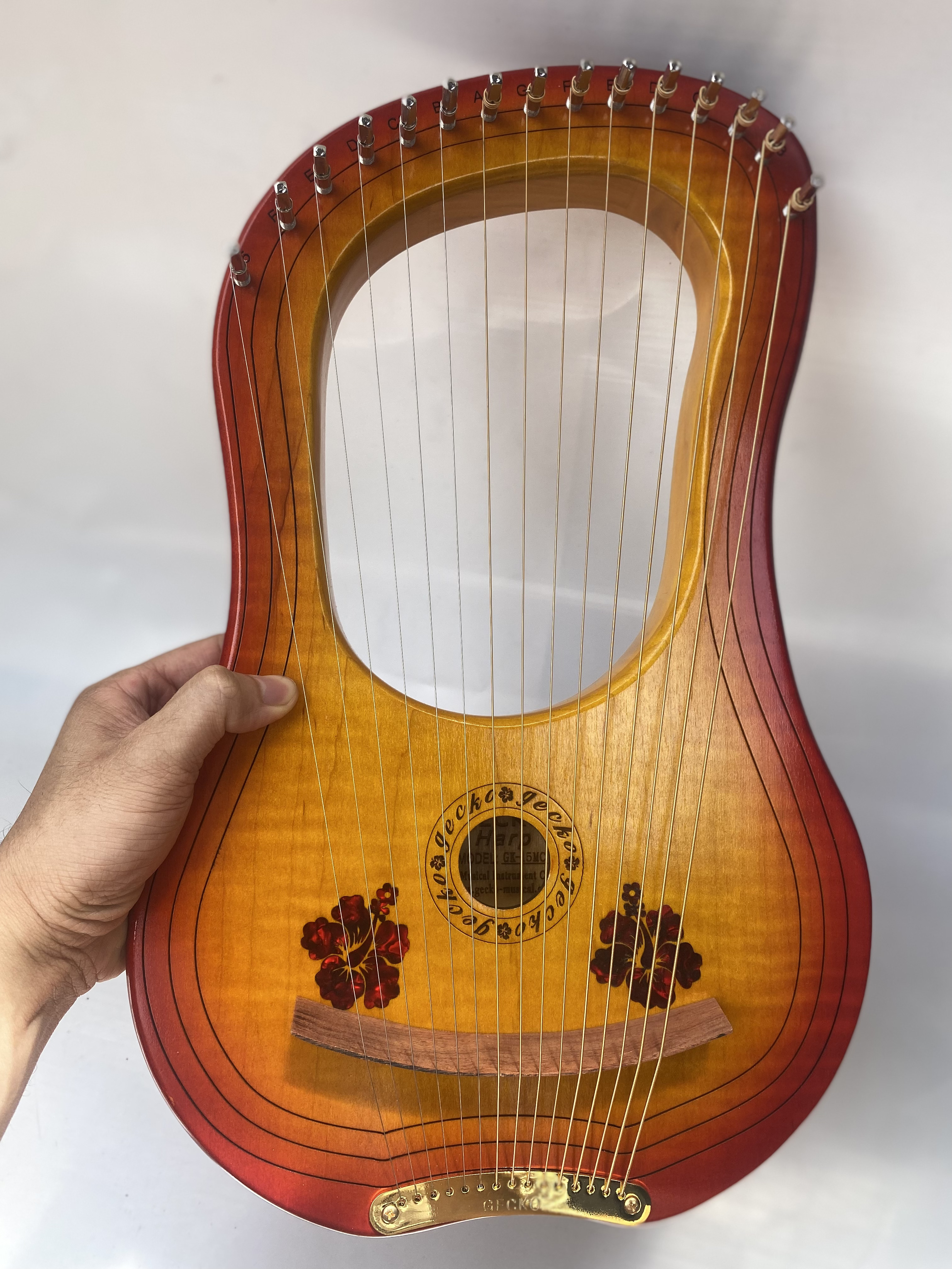 Đàn Hạc Lyre Harp Gecko 15 Dây GK15MC