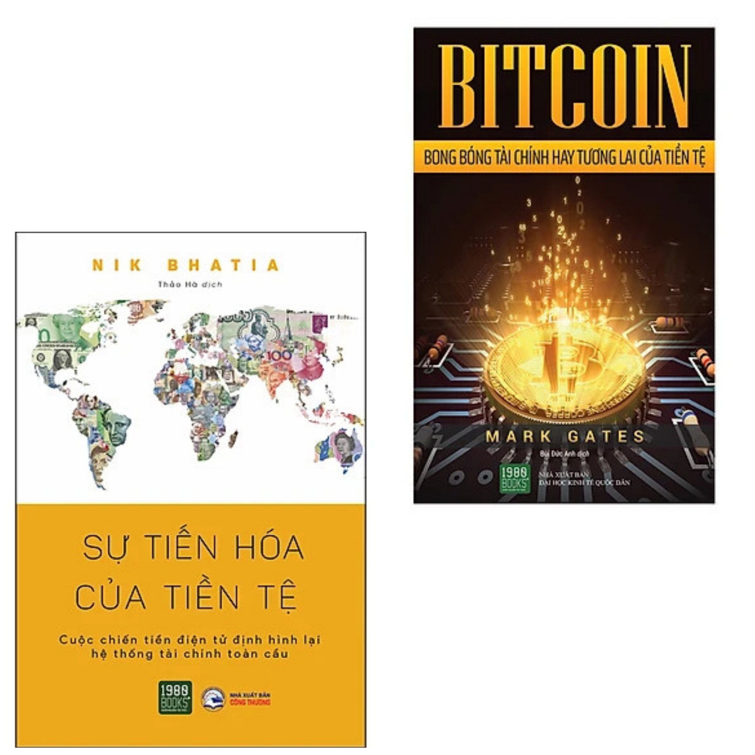 Combo 2 cuốn:Sự Tiến Hóa Của Tiền Tệ + BITCOIN - Bong Bóng Tài Chính Hay Tương Lai Của Tiền Tệ