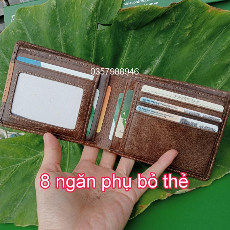 Ví Nam Da Bóp Nam Da Bò Đốt Không Cháy, Hoạ Tiết Khoá Đồng CEFIRO Cá Tính Sang Trọng