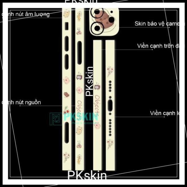 Miếng dán skin viền in hình cho iPhone 12, 12 pro, 12 pro max, 12 mini theo yêu cầu(bộ 4