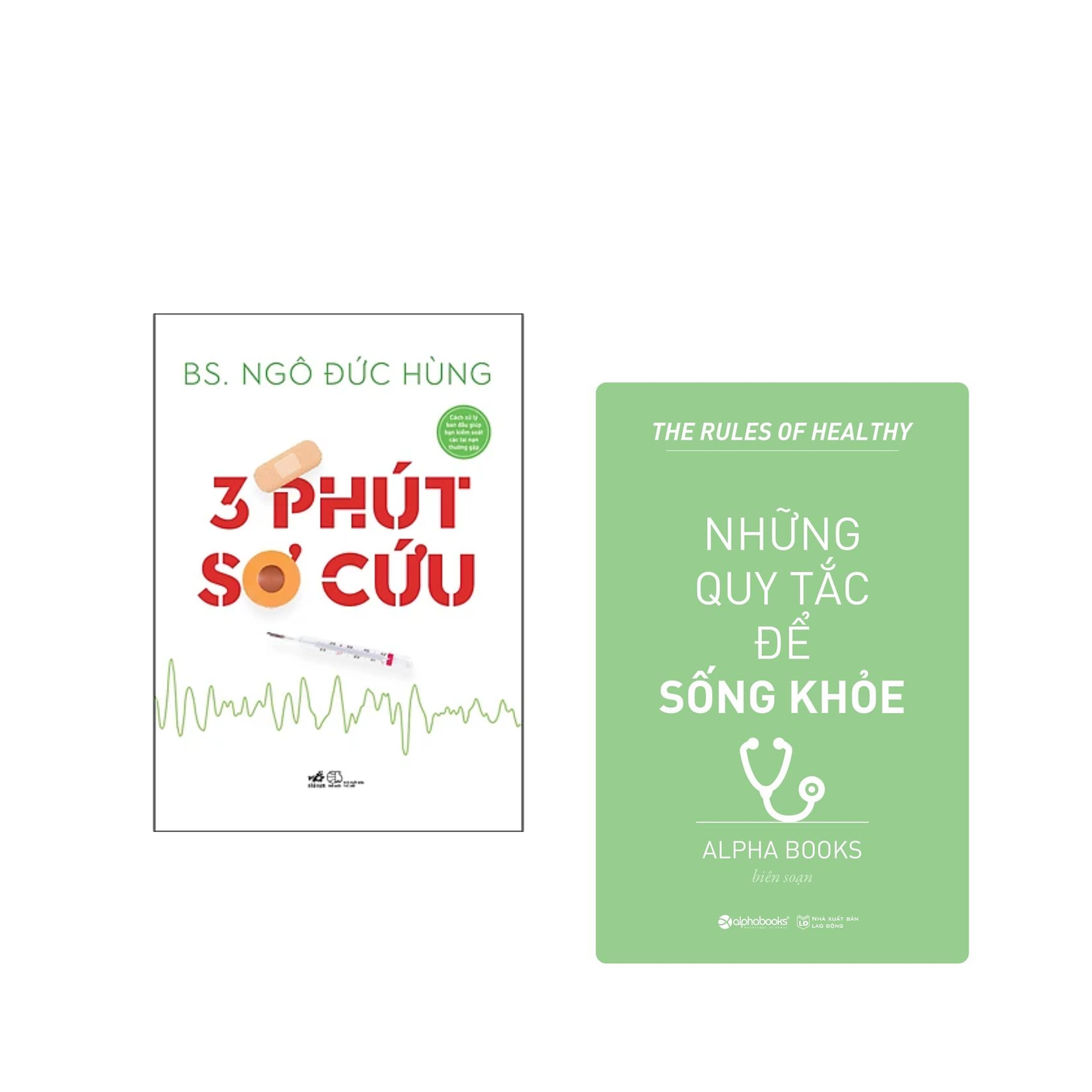 Combo 2 cuốn Cẩm Nang Sức Khỏe: Ba Phút Sơ Cứu+Những Quy Tắc Để Sống Khỏe_Tặng Bookmark