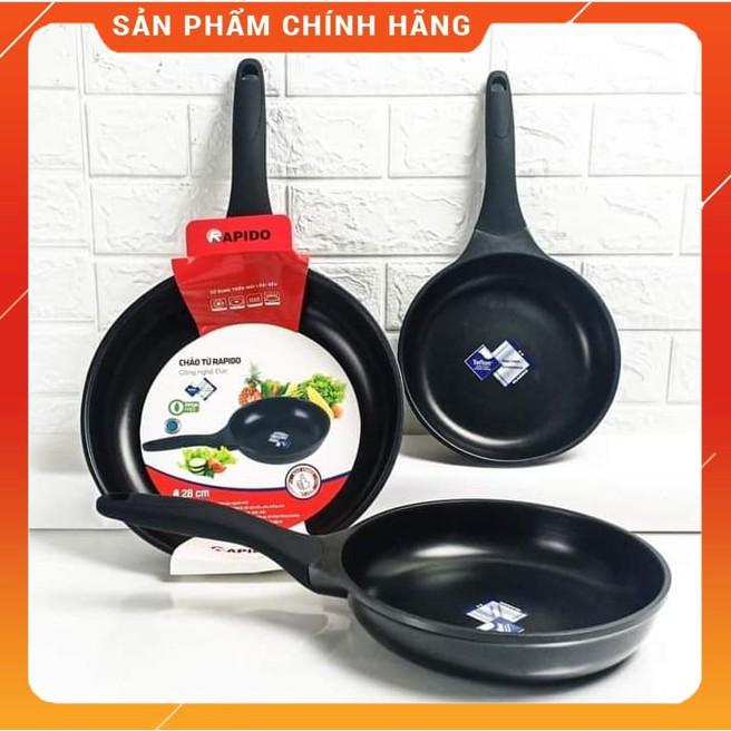 CHẢO CHỐNG DÍNH BẾP TỪ RAPIDO SIZE 20-24-28CM, CHỐNG DÍNH 3 LỚP TEFLON NHẬP KHẨU MỸ