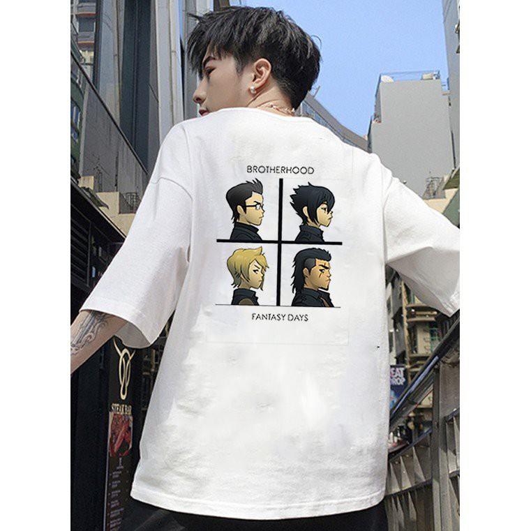 Áo thun unisex form rộng họa tiết hoạt hình phong cách Nhật Bản vải dày mịn 2020T2448