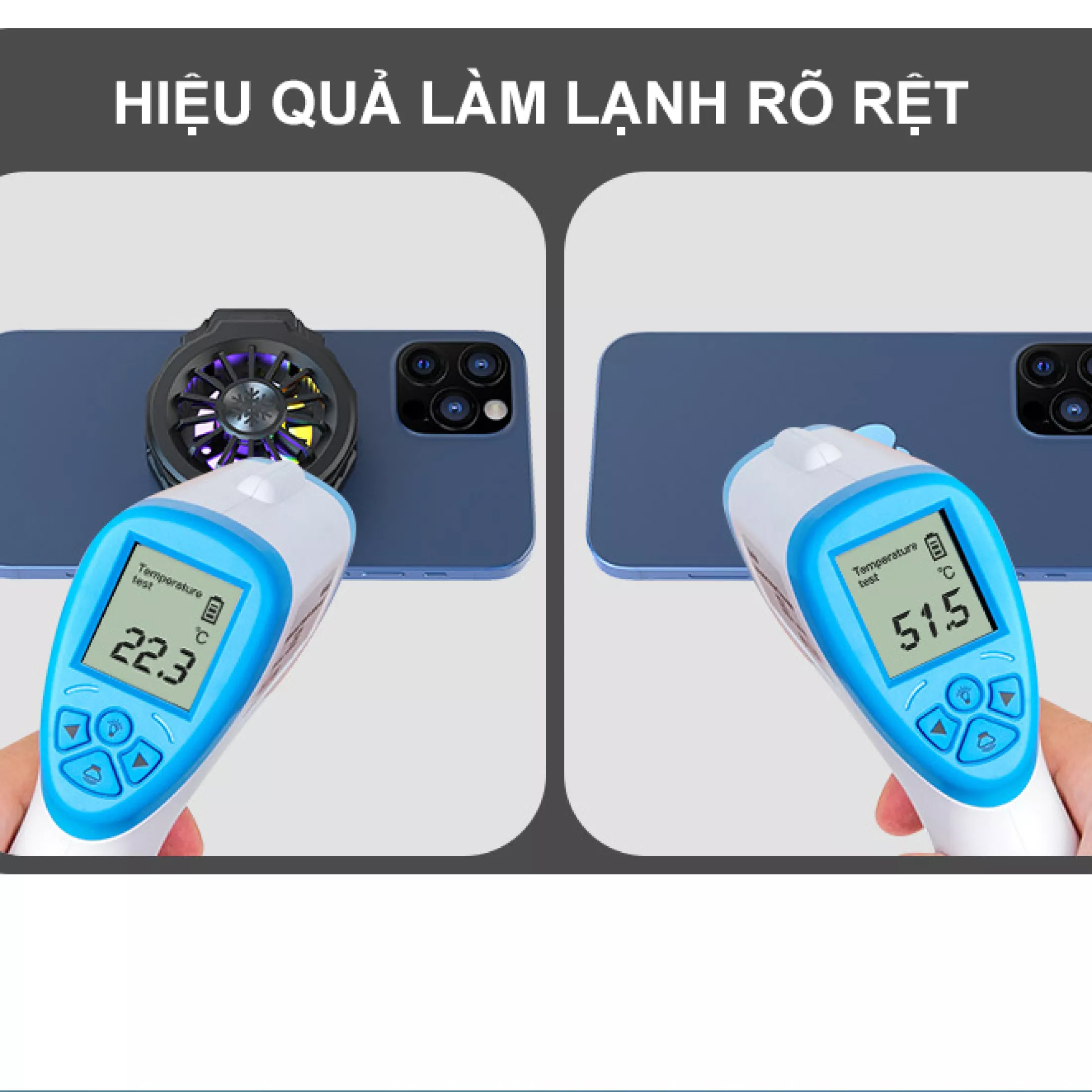 Quạt tản nhiệt điện thoại Cooling Pad RGB cực mát cho điện thoại thế hệ mới - Dòng máy tản nhiệt làm mát siêu nhanh với đèn đa màu RGB phong cách