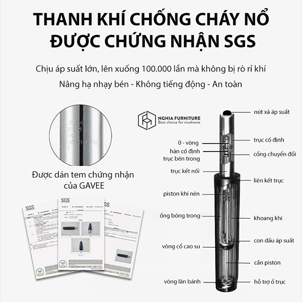 Ghế công thái học Nghia furniture E01, ngả lưng 170 độ, hỗ trợ cột sống cực tốt