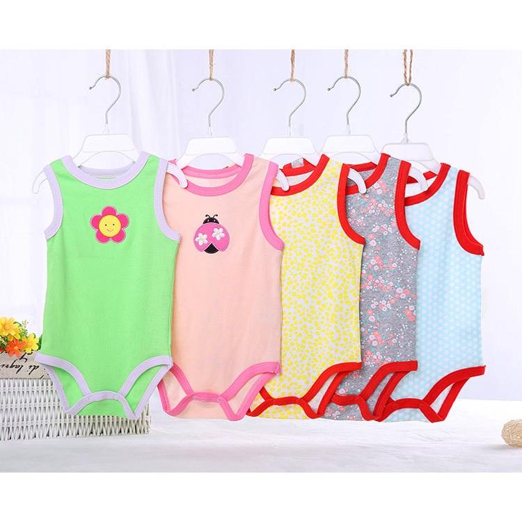 Bodysuit cho bé, đồ liền thân bé trai, bé gái vải cotton thoáng khí, body chip sát nách Easy Baby từ 0-24M (TT-008)