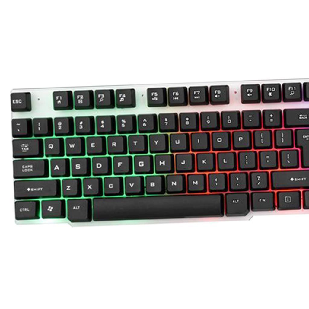Wired Gaming Keyboard RGB Backlit Multimedia Keys white