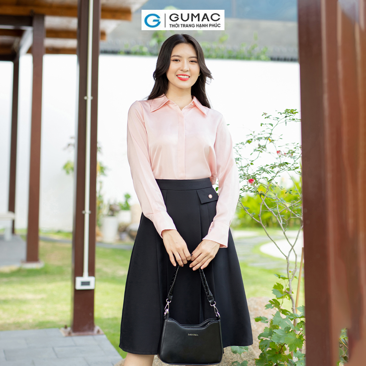 Chân váy A nắp túi công sở thanh lịch thời trang GUMAC VD07013