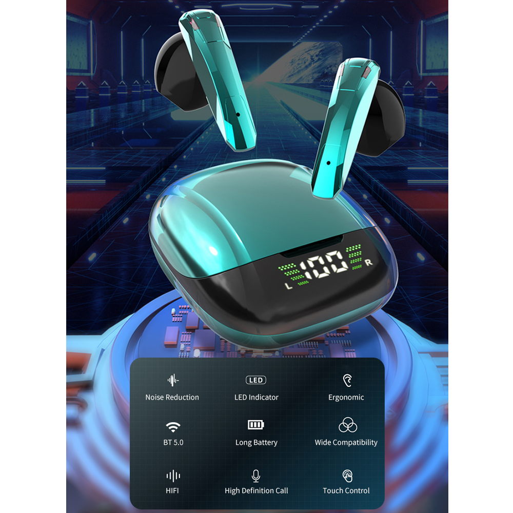 Tai Nghe Nhét Tai Không Dây BT5.0 Có Hộp Sạc Màn Hình LED Kỹ Thuật Số