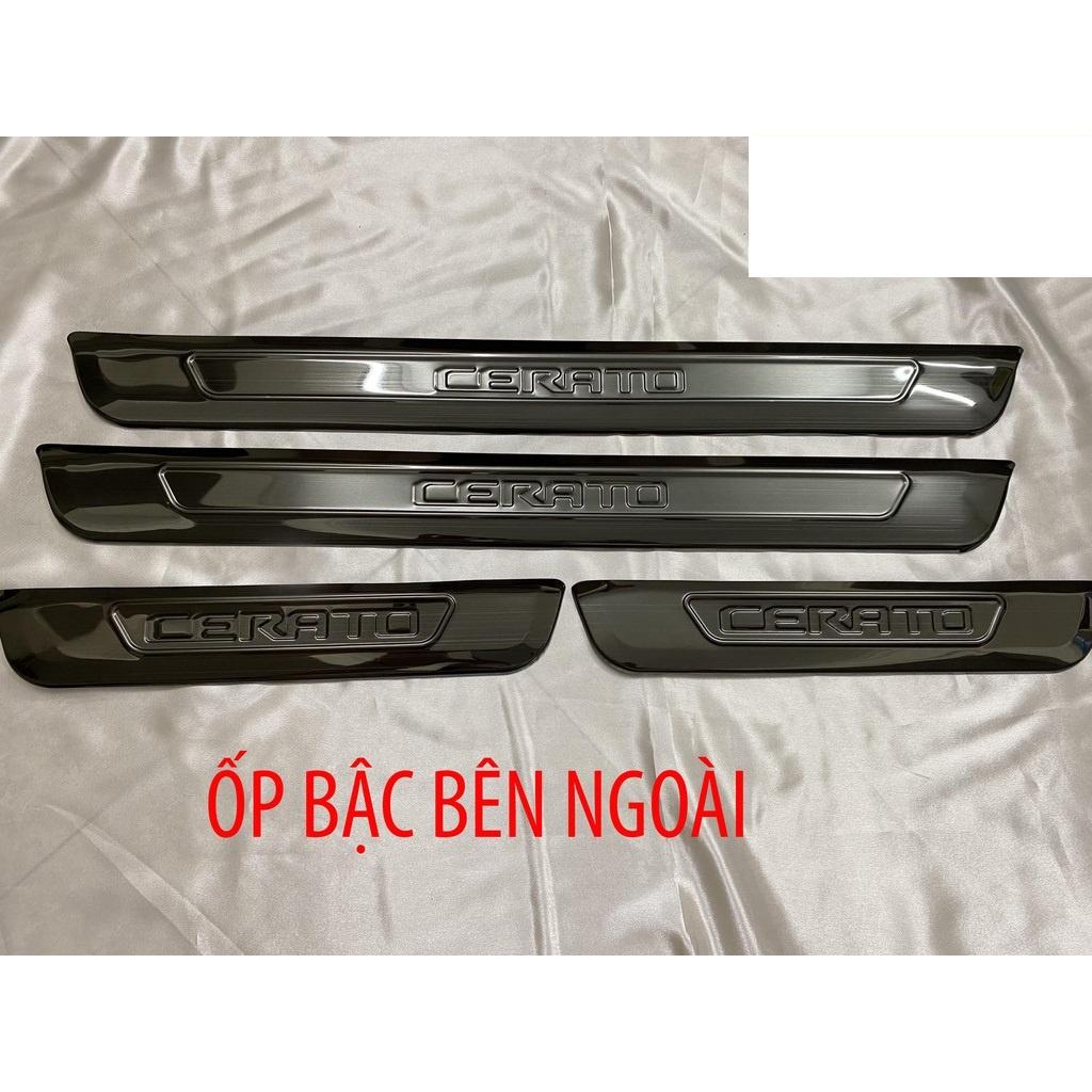 Ốp bậc cửa , nẹp bước chân Kia Cerato 2019-2021 cao cấp -mẫu Titan 8 chi tiết