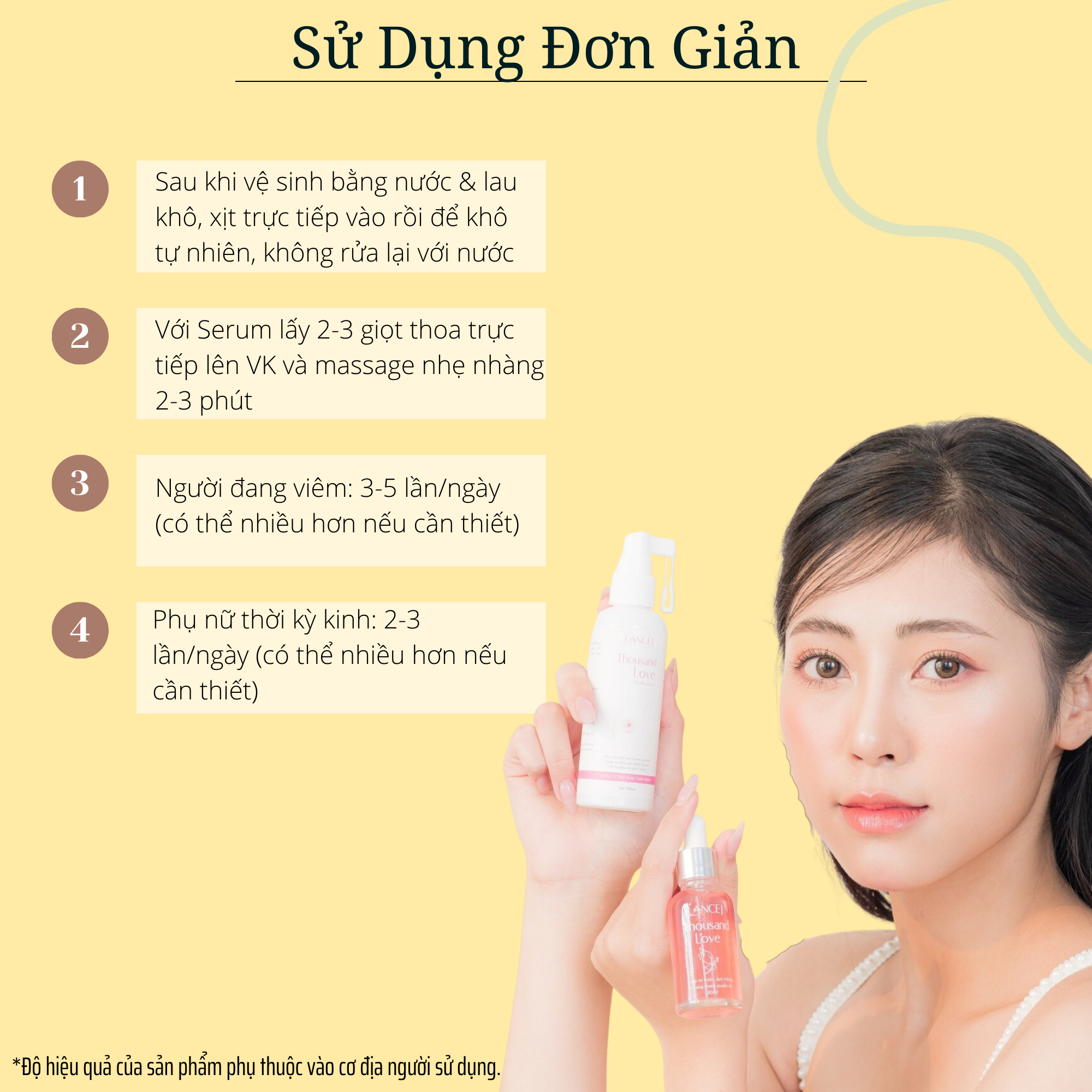 Bộ Đôi Vệ Sinh Phụ Khoa THOUSAND LOVE 100ml, Xịt Khử Mùi Hôi, Serum Chăm Sóc Da, Cân Bằng PH