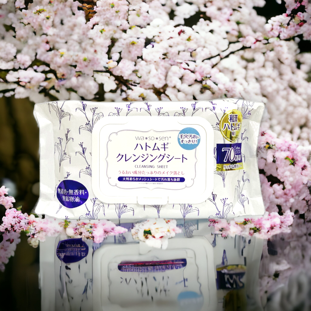Khăn Ướt Tẩy Trang Chiết Xuất Hạt Ý Dĩ Kumano Hatomugi Wasosen Cleansing Sheet Phù Hợp Du Lịch Túi