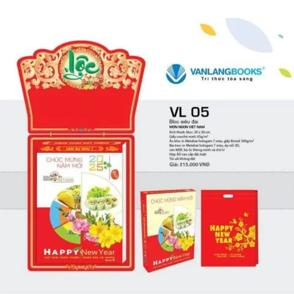 Lịch 2025 - Lịch Bloc Siêu Đại Trọn Bộ 2025 - 20 x 30 cm - Lịch Văn Lang