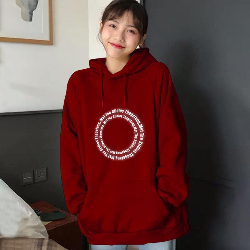 Áo hoodie unisex phản quang vòng tròn chữ, áo khoác nỉ nam nữ unisex form rộng – ST176 - babitrendy