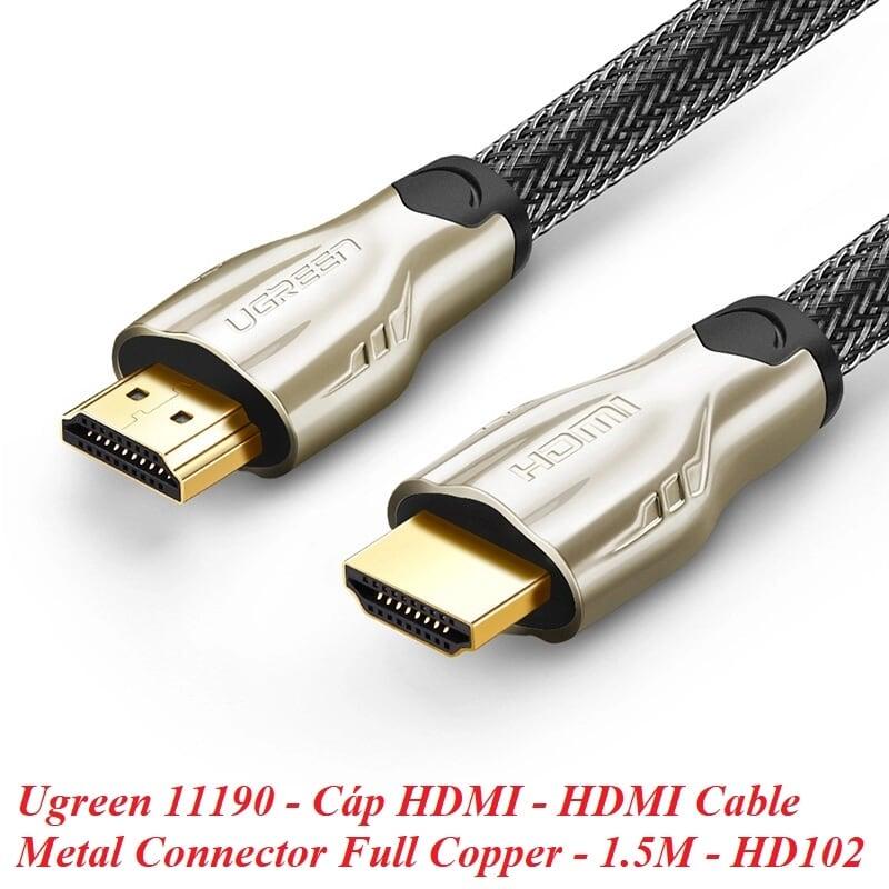 Ugreen UG11190HD102TK 1.5M màu Đen Cáp tín hiệu HDMI vỏ bọc lưới cao cấp - HÀNG CHÍNH HÃNG