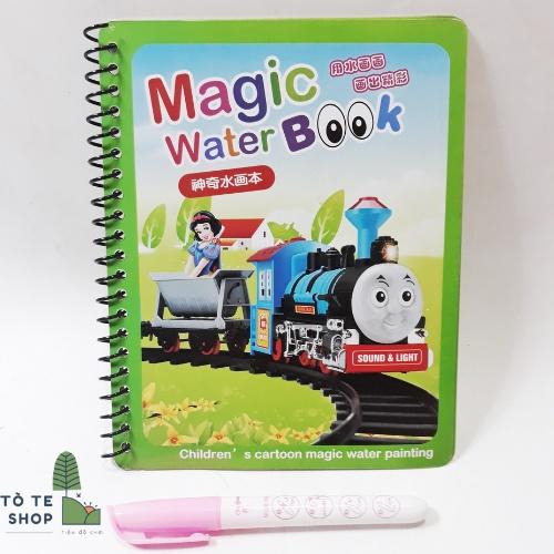 Đồ Chơi Ảo Thuật Tranh Tô Màu Nước Ma Thuật, Magic Water Book,Tranh nước tự xoá đa dạng chủ đề, sách tập tô thần kì cho bé