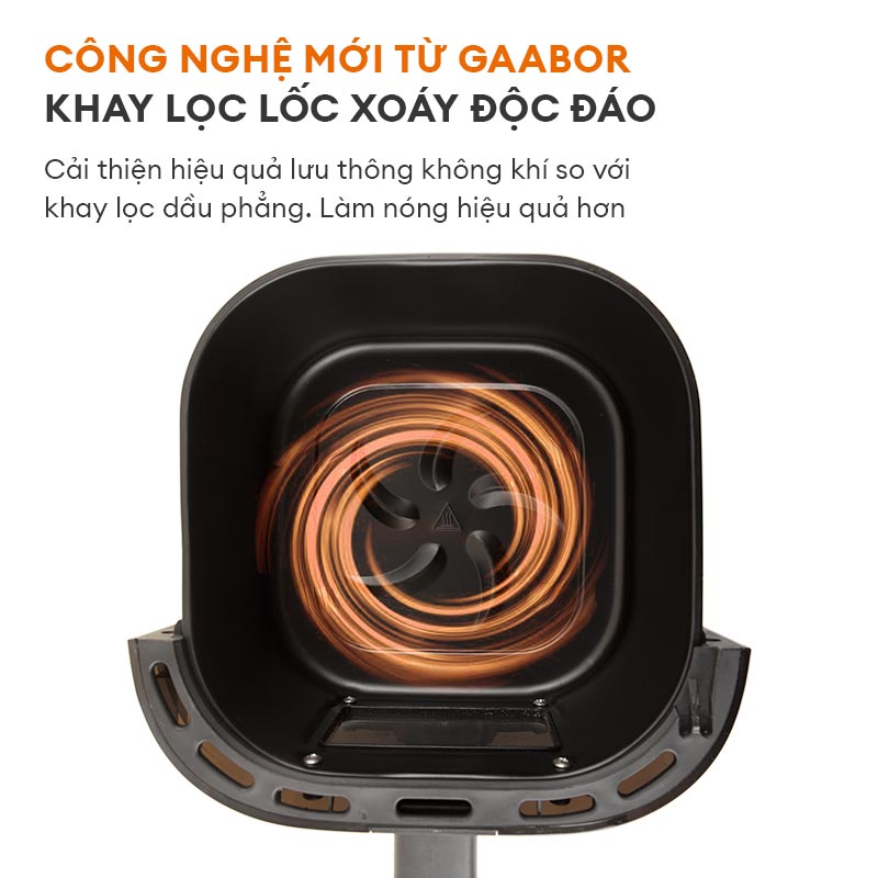 Nồi chiên không dầu màu Pastel Gaabor AF50T-WH01A dung tích 5 lít công suất mạnh 1400W - Hàng chính hãng
