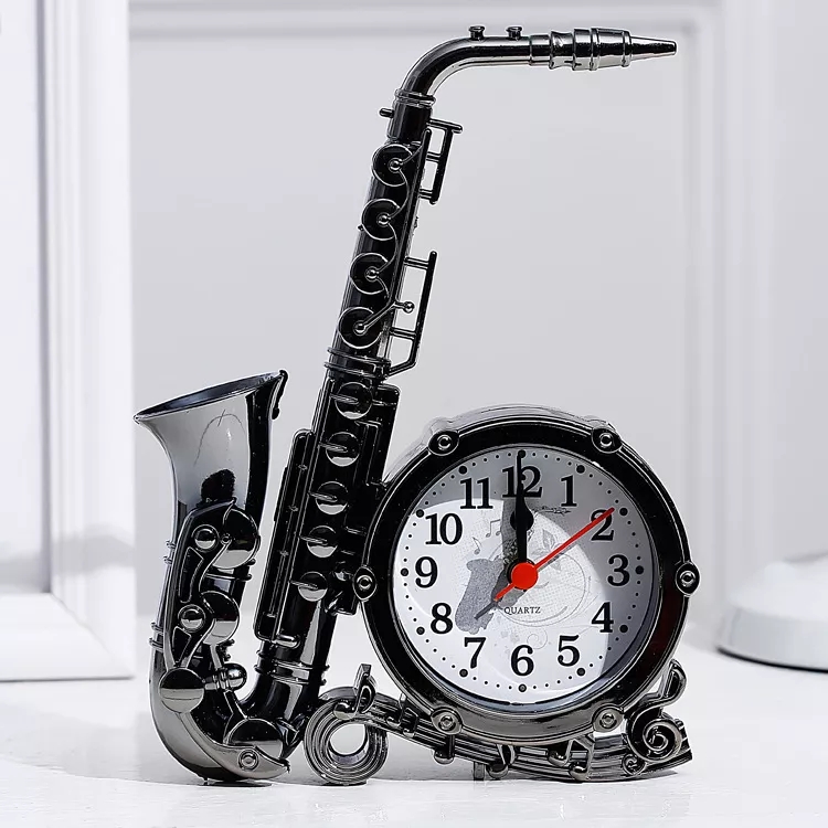 Đồng Hồ Hình Kèn Saxophone trang trí decor bàn làm việc tặng kèm pin